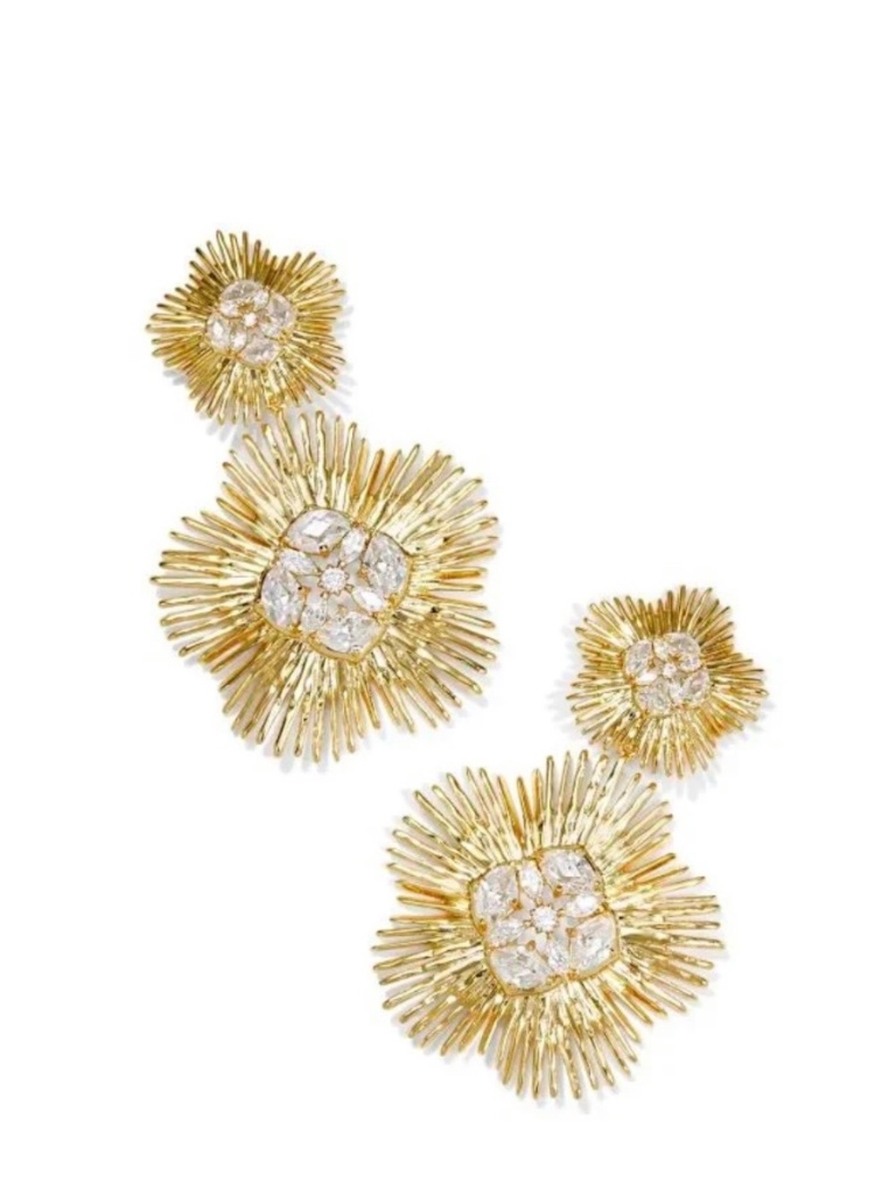 KENDRA SCOTT | DIRA GOLD CRYSTAL STATEMENT EARRINGS IN WHITE MIX